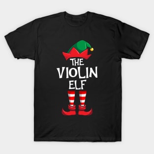 Violin Elf Matching Family Christmas T-Shirt